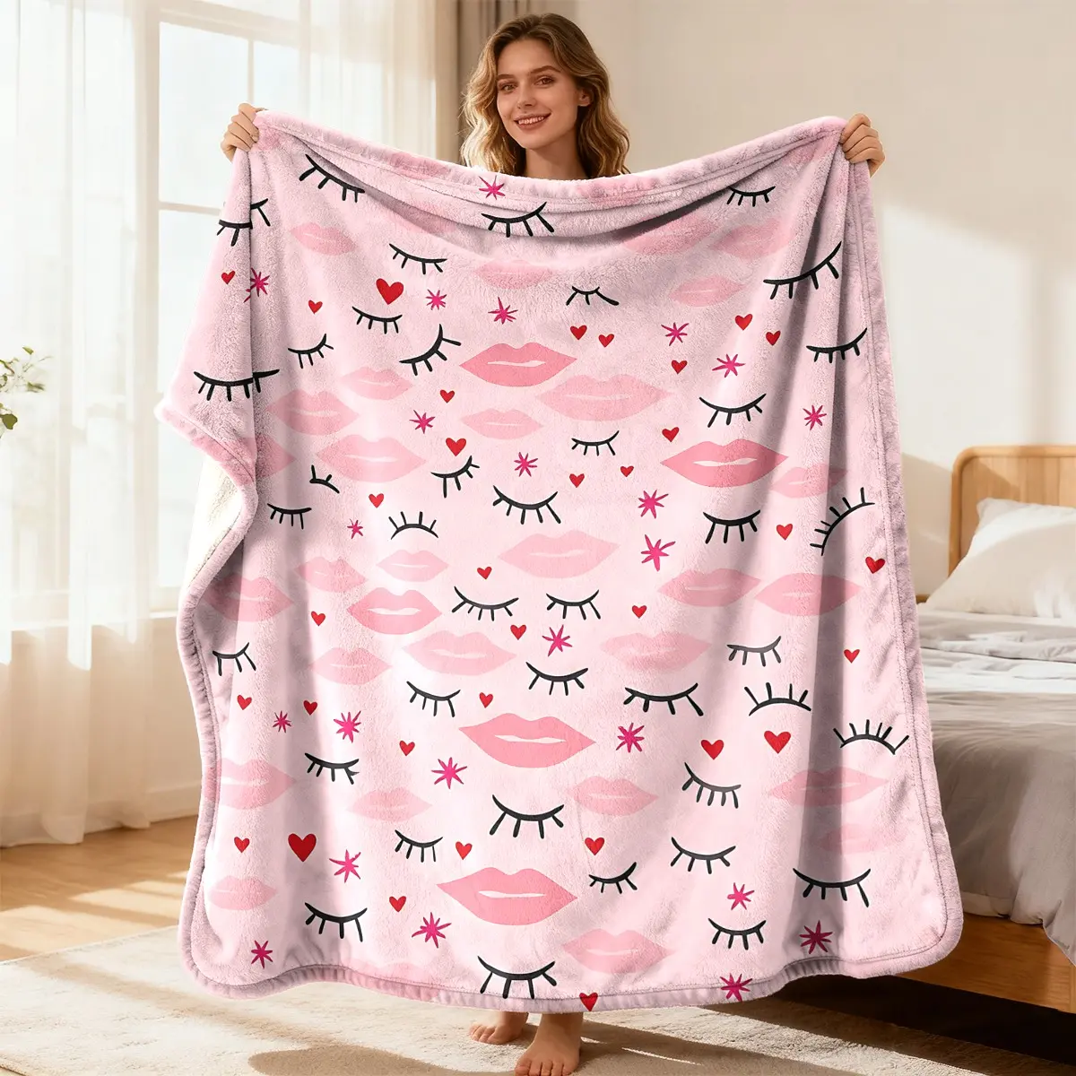 Air conditioning blanket - luxurious Christmas gift - modern printed flannel - comfortable and warm - cover for autumn and winter