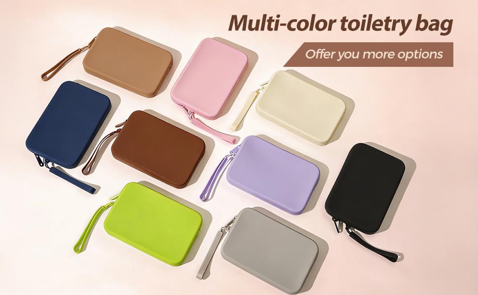 Large Silicone Multifunctional Essential Bag Portable Travel Makeup Bag for Women Men Cards Cash Bag Zipper Pouch (Light Green)