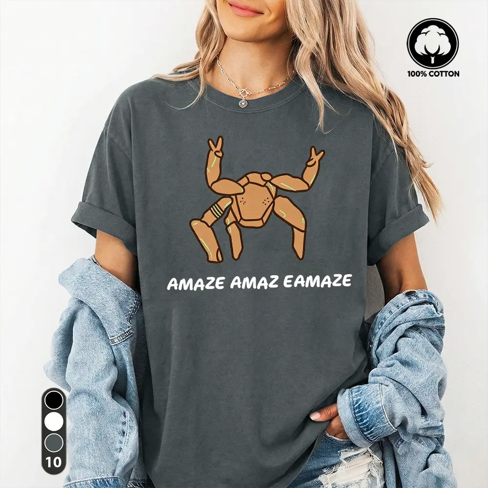 Women's Short-Sleeve Casual T-Shirt - Comfortable Solid Fabric, Amaze Rocky Alien Graphic, Funny Sci-Fi Quote Space Design, Shortsleeve, Breathable