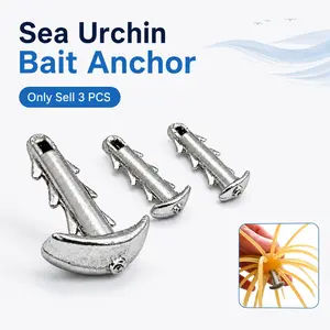 3 PCS Sea Urchin Bait Anchor Shaped Sinker with Anti-Slip Locking Hook, Urchin Bait Weights, Anti-Slip Locking Hook, Outdoor Fish Tools, for Urchins-Style, Saltwater Deep Sea Fishing