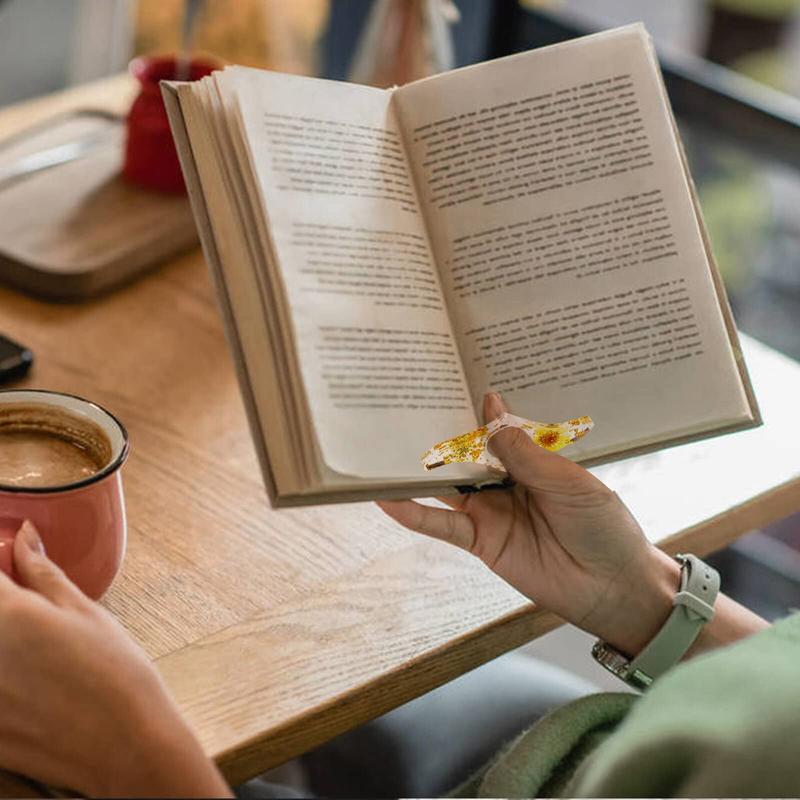 Flower Decor Book Page Holder, 1 Count Light Weight Dried Flower Design Reading Thumb Holder, Reading Accessories for Teachers Students, School Supplies, Gifts for Book Lovers, Bookmark