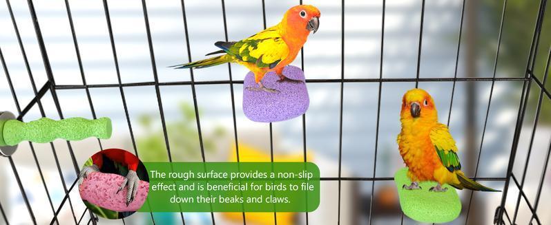 4PCS Bird Beak Grinding Stone - Parrot Cage Perch Foot Trimmer Chew Toys