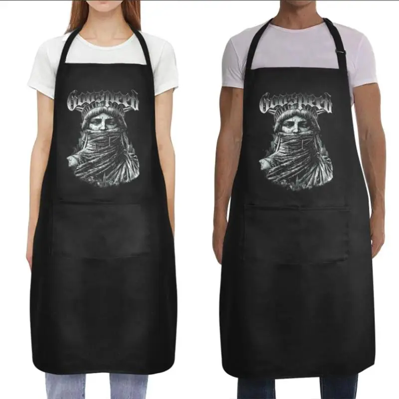 Custom Print Gospired Masked Statue Of Liberty Style Waterproof Apron For Man Woman Adjustable Pocket Apron for BBQ Cooking Painting Floral Arrangement Housework