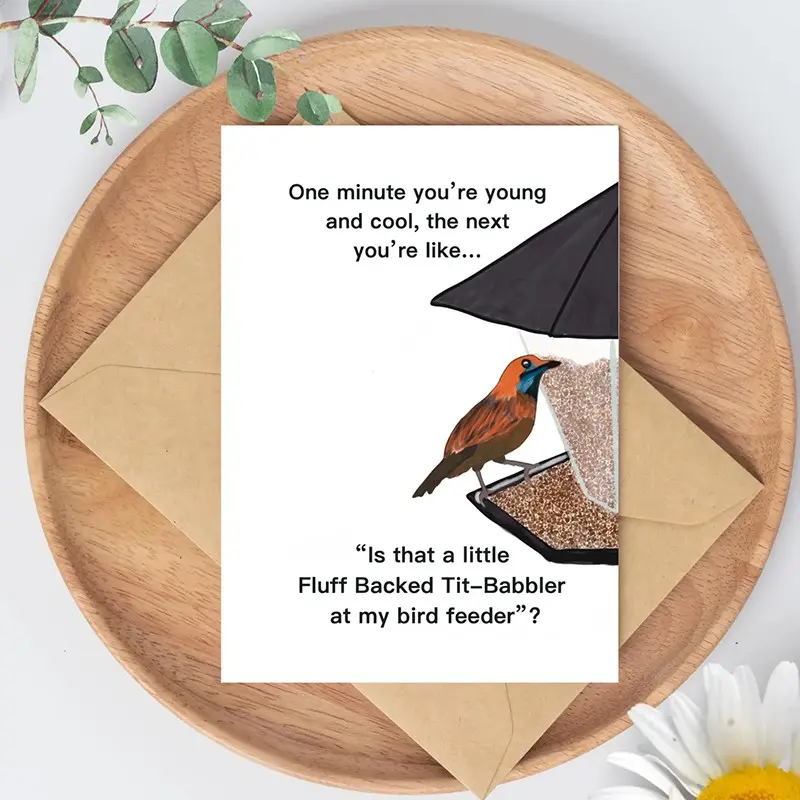 1pc Funny Bird Birthday Card with Envelope, Sarcastic Humor Greeting, A Great Choice for Birthday Wishes to Bird-loving Friends and Elders, Something Fun and Easy to Convey Heartfelt Sentiments, Greeting Cards