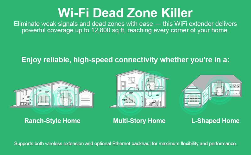 WiFi Extender Signal Booster for Home, AC1200Mbps Dual Band, Covers up to 1000 sq.ft & 105 Devices, New 6X Faster Wireless WiFi Extender with Ethernet Port, WiFi Booster Compatible with All Routers WiFi Extender Signal Booster for Home, AC1200Mbps Dual Band, Covers up to 1000 sq.ft & 105 Devices, New 6X Faster Wireless WiFi Extender with Ethernet Port, WiFi Booster Compatible with All Routers