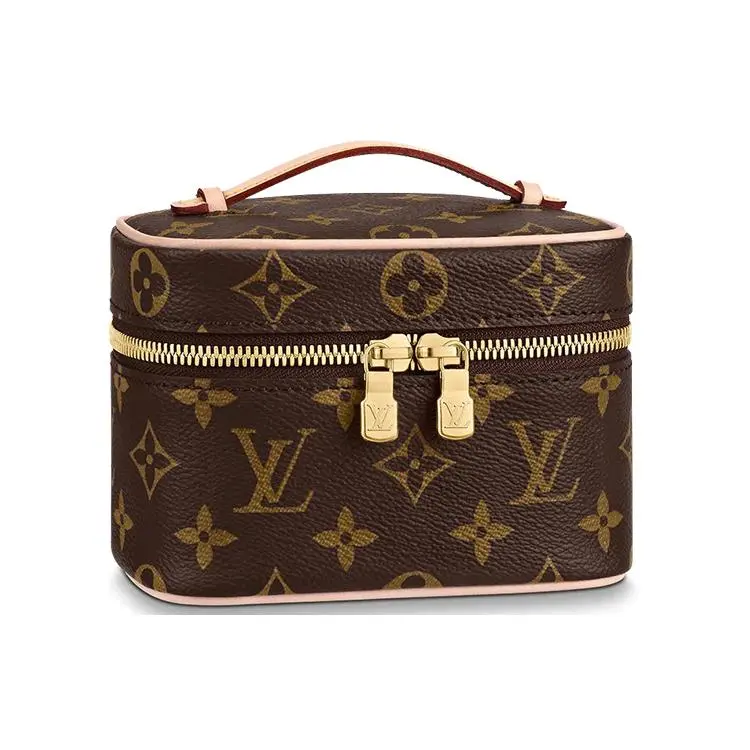 Louis Vuitton Nice Nano Classic Monogram Cosmetic Organizer Pouch - Zip Closure, Brown Travel Beauty Bag, Mini Women's Handbag for Women