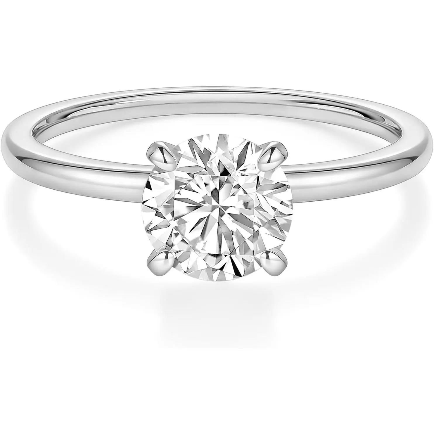 Travel Engagement Rings for Women Round Cut Wedding Bands | 14K  Plated, 1.5CT, Solitaire, Cubic Zirconia CZ, Promise Ring for Her