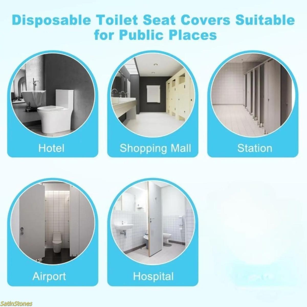 30-piece pack of tear-free disposable toilet seat covers, suitable for adults and children, 16x24 inches, waterproof and non-slip, suitable for travel, public restrooms, and outdoor use (individually packaged).