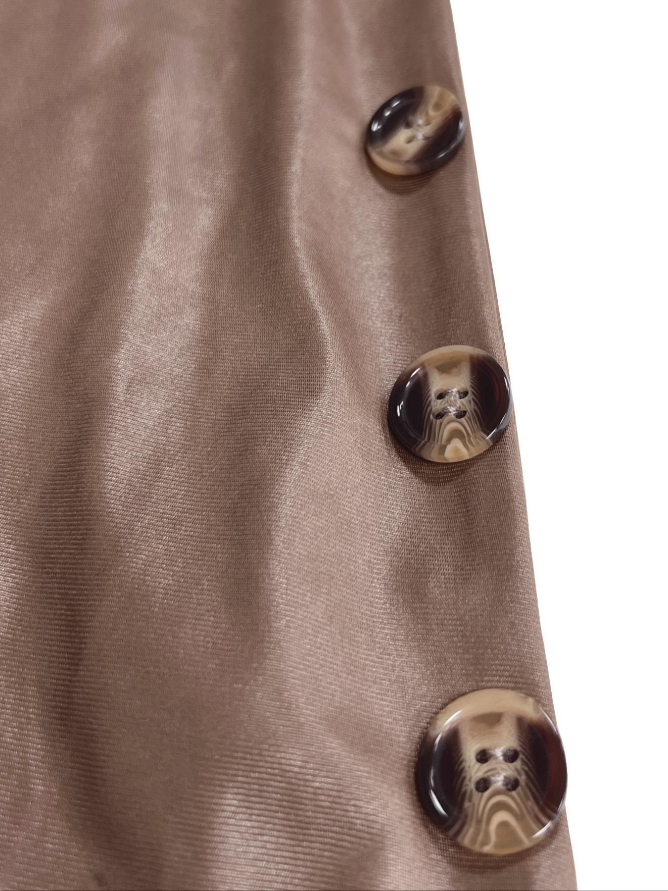 Women's Solid Color Mock Neck Dress, Chic Fashion Casual Side Split Sleeveless Dress for Daily Outdoor Wear, Women Dress for Summer