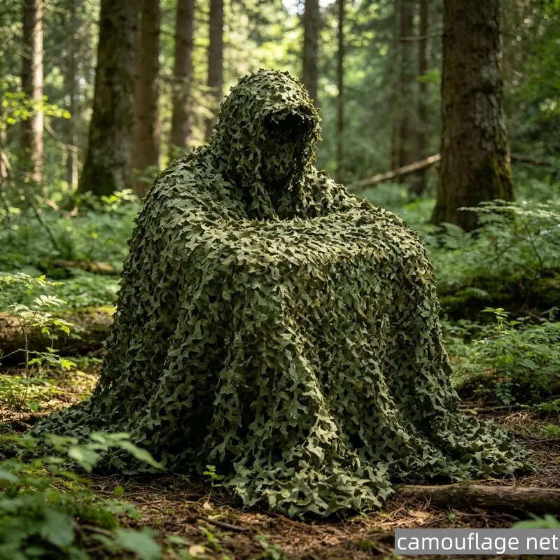 1 piece of camouflage net, UV resistant warehouse cover, fish pond cover, camouflage net, forest hunting camouflage