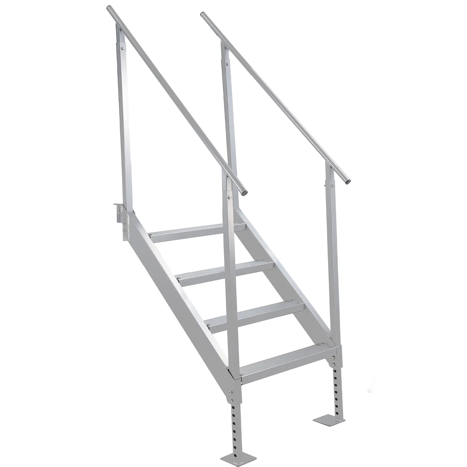 Heavy Duty 5-Step Aluminum Pontoon Boat & Dock Tailgate Ladder – 350 lbs Capacity – Removable – Wide Non-Slip Steps – Adjustable Height (51-63 in) – Saltwater Resistant, Lightweight for Lake, Pool, Marine Boarding, Water Sports