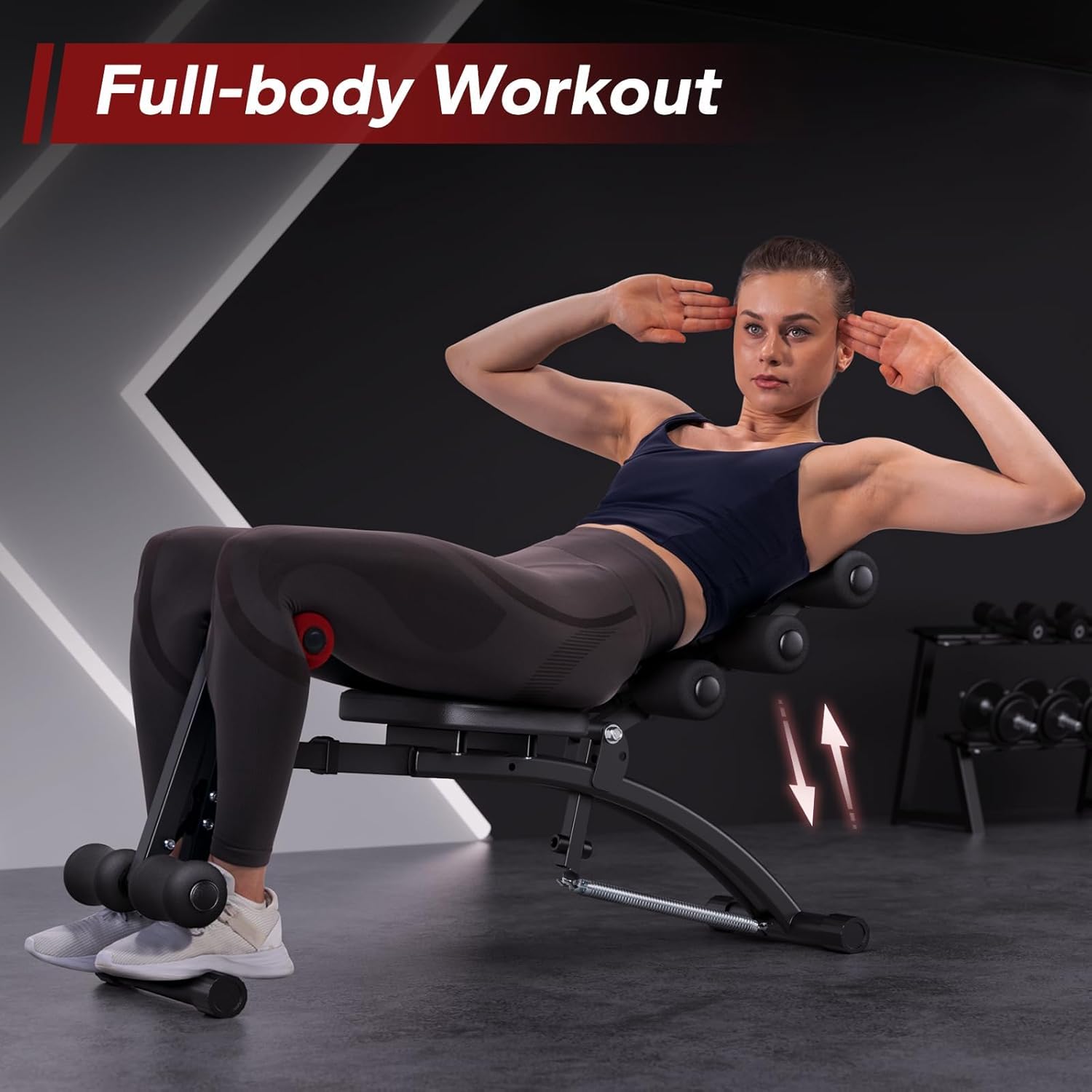 Ab Machine, Multi-Functional Adjustable Ab Trainer, Ab Workout Bench for Home Gym, Sit Up Machine for Abdominal, Exercise Chair for Full Body Workout