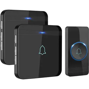 Doorbell,  Door  Chime Operating at over 1300 , Classroom Doorbell with 52 Melodies, CD Quality Sound and LED Flash, 1 Button + 2 Plug-in Receivers, D-3B
