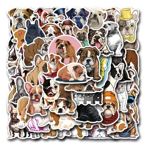 55 Cute Bulldogs Series Stickers, Waterproof Car Luggage Cup Phone Case Decals, Adorable Bulldog Graffiti Stickers for Various Uses