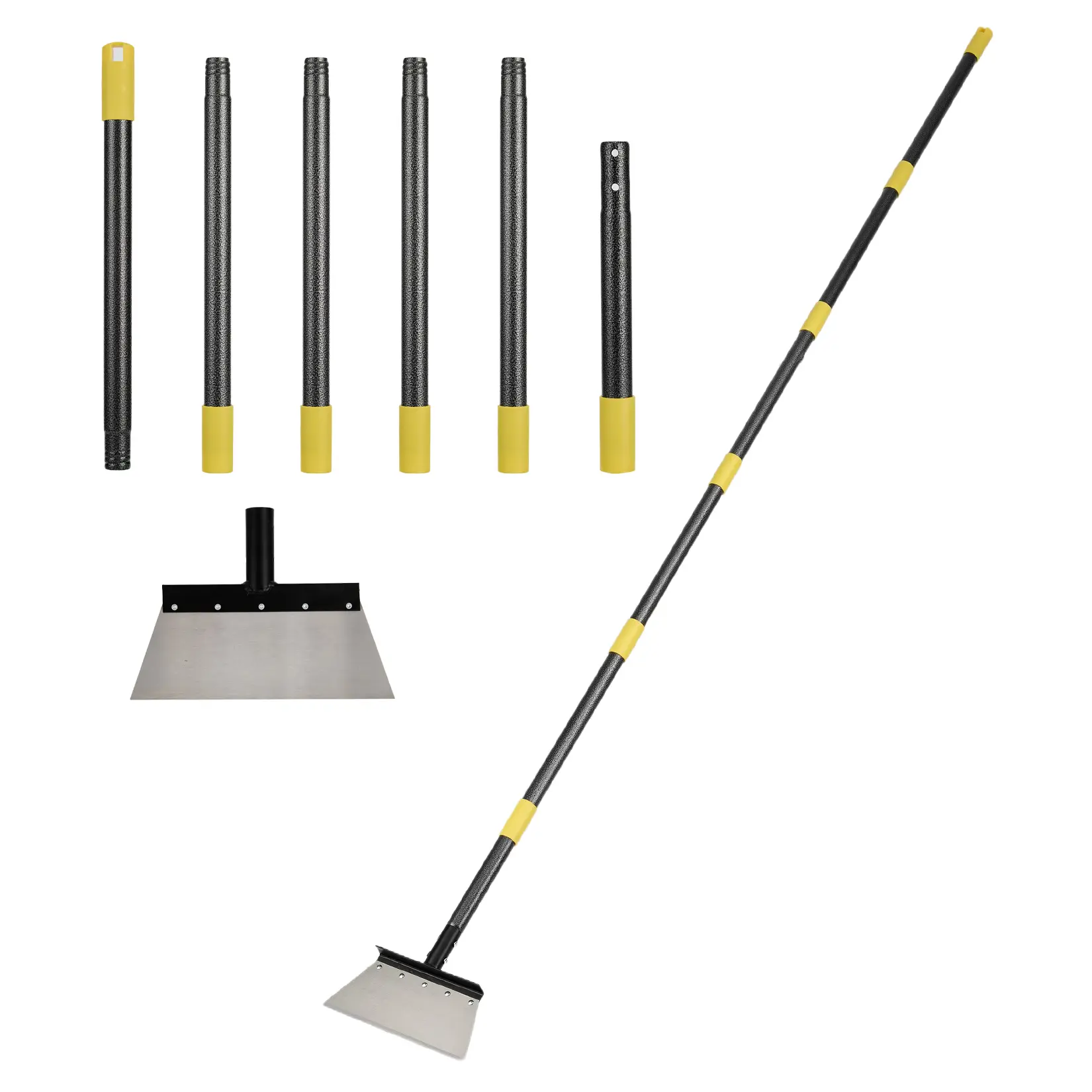 60"/72"/88" Long Handle Garden Scraper, Heavy Duty Steel Shovel with 10.24" Blade for Moss, Weeds & Lawn Cleaning, Ergonomic Outdoor Tool