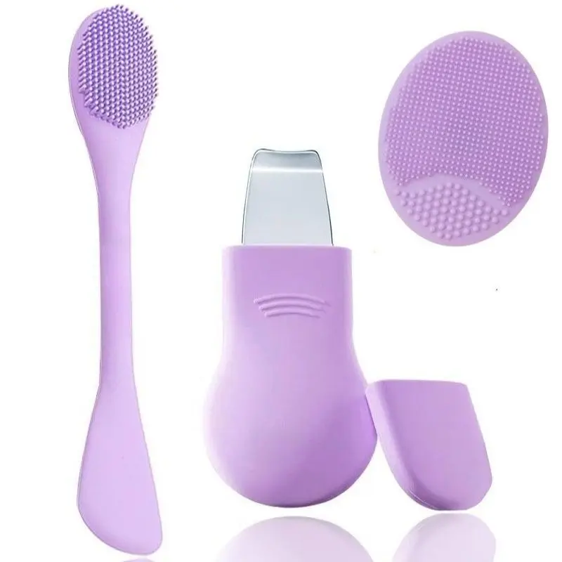 Facial Skin Care Tool Set, Silicone Exfoliating Brush, Face Exfoliator Brush, Deep-Cleansing Face Scraper, Blackhead Remover and Pore Cleansing Tools for Men and Women, Face Scrubber, Pore Scrubbing Brush, Facial Care Instrument, Facial Cleaning Tool
