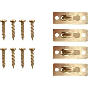 Curtain Rod Brass Brackets with Screws, 2 Pairs (4 Pieces) - Ideal for Swivel End Sash Curtain Rods - Easy to Install Curtain Rod Holders for Doors, Windows, and Sidelights