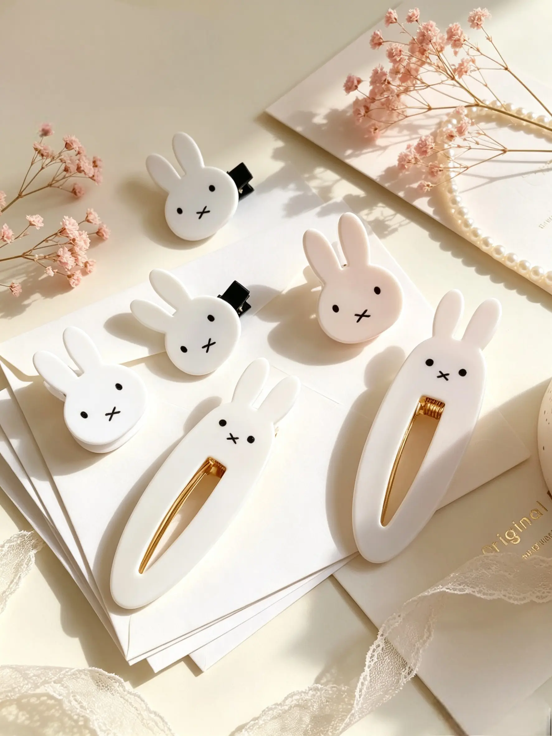 6pcs Cute Bunny Hair Clip, Fun Hair Clips, Pack of 2, Japanese Anime Style, Large, Female, All Seasons, Animal Pattern, Stylish Accessory