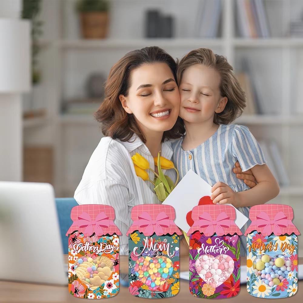 9/18pcs Happy Mother's Day candy Cookie Bag Party Favor Drift Bottle shape DIY Packaging bag for the Best Mom Party Decoration