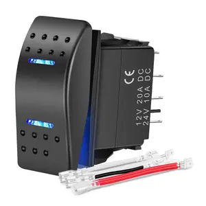 Nilight 7Pin DPDT On/Off Winch Pump Rocker Switch Blue