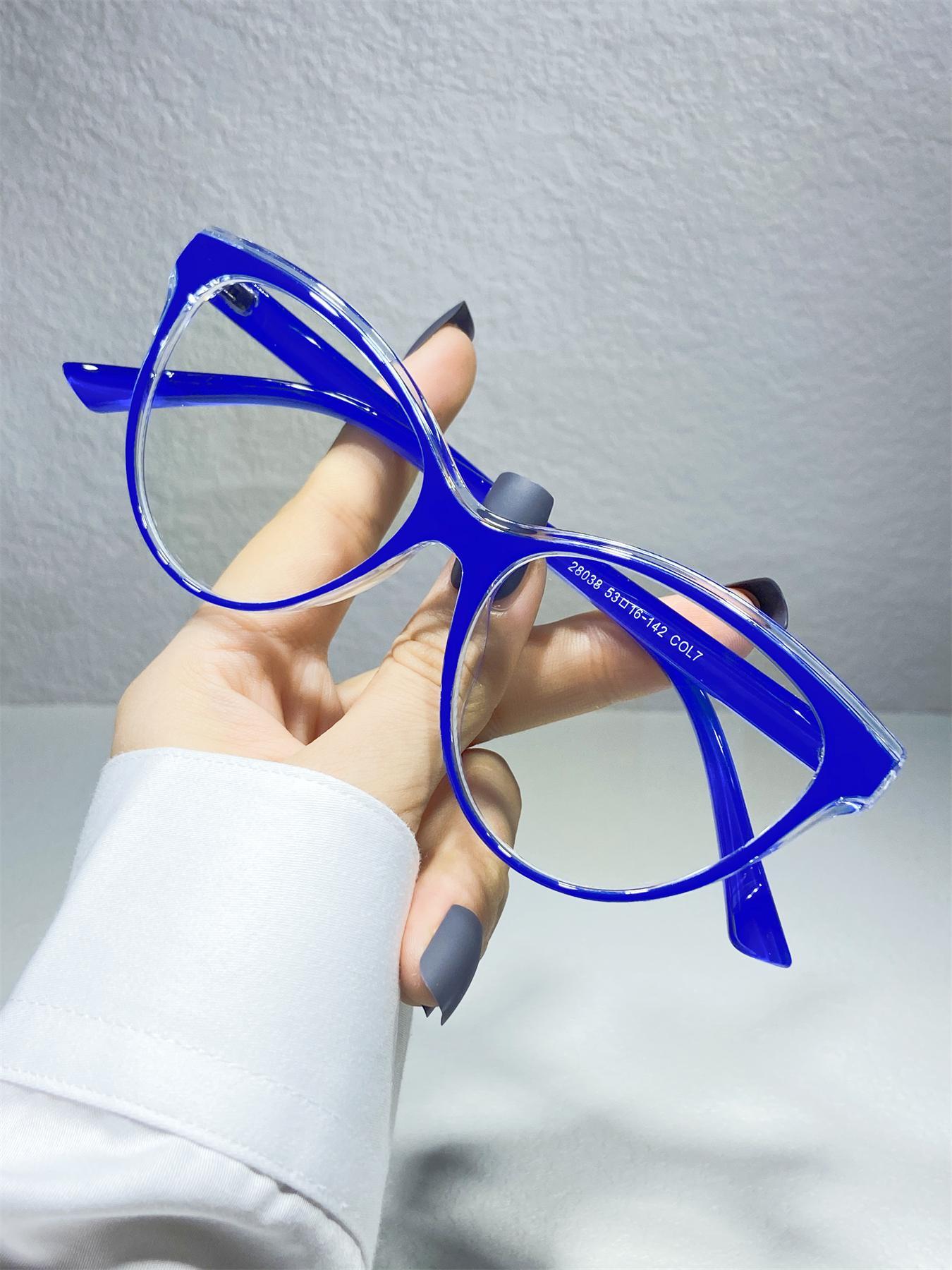 1 Pair Simple Eyeglasses for Everyday Use, Cat Eye Frame Fashion Eyeglasses, Casual Glasses, Travel Accessories for Women & Men, Fashionable Frames Glasses