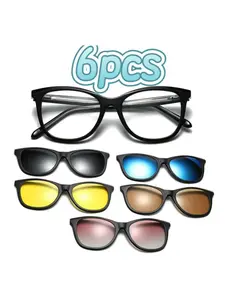 6pcs Interchangeable Lens Set, Fashion Decorative Eyewear, Daily Wear Glasses, Stylish Replacement Lenses, Versatile Accessory