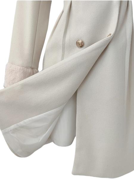 Women's Winter Woolen Coat, Casual Lapel Design, Simple Solid Color, Dual Button Mid-Length Overcoat, Fashionable Outerwear