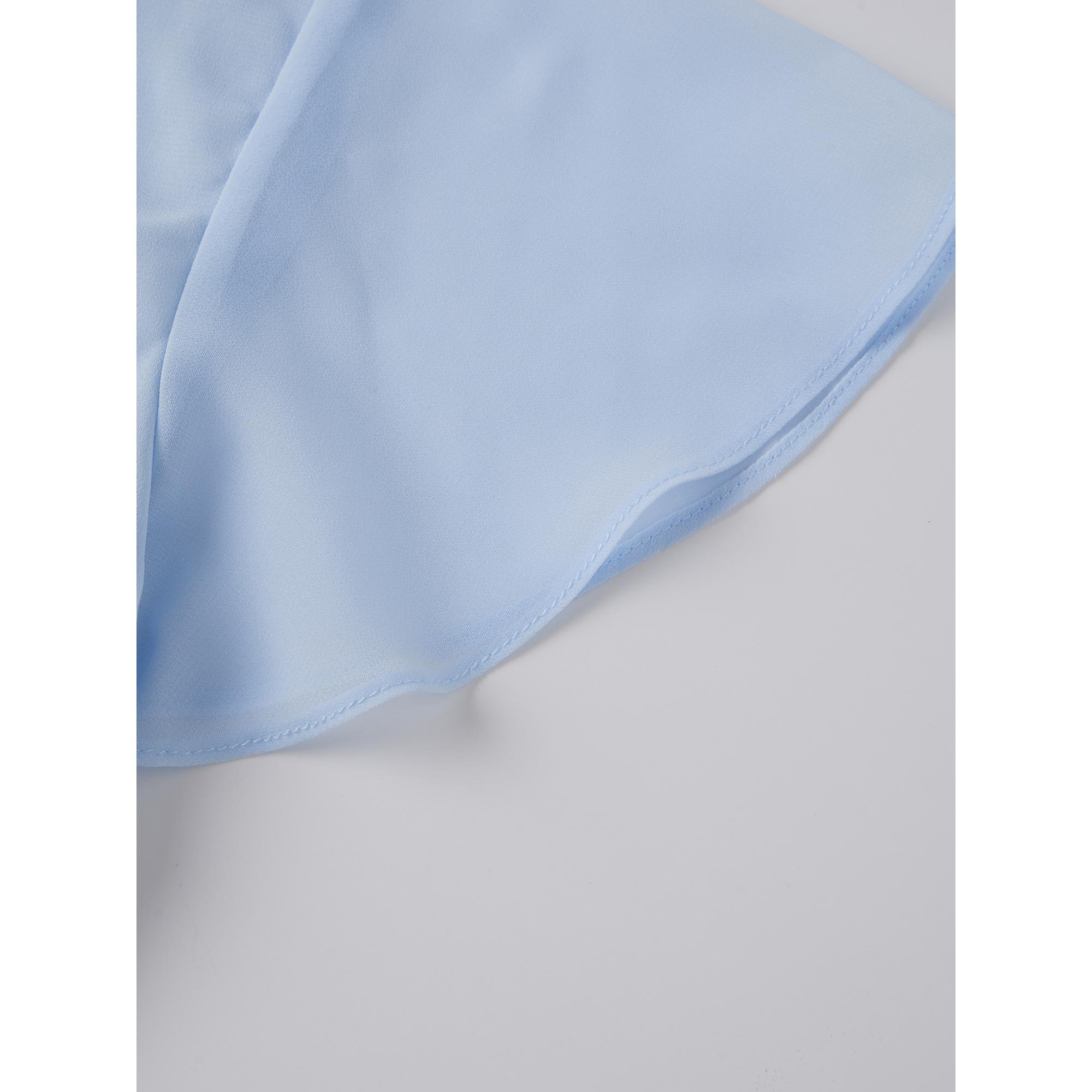 Women Summer T-Shirt Casual Sheer V-Neck Flutter Sleeves Tops with Scarf for Streetwear Aesthetic Grunge Clothes