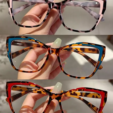 3-Pack Fashionable Cat-Eye Reading Glasses, with Elegant Two-Tone Frames, Women's Readers for Seniors, Ideal for Reading and Needle Threading, Reading Eyewear