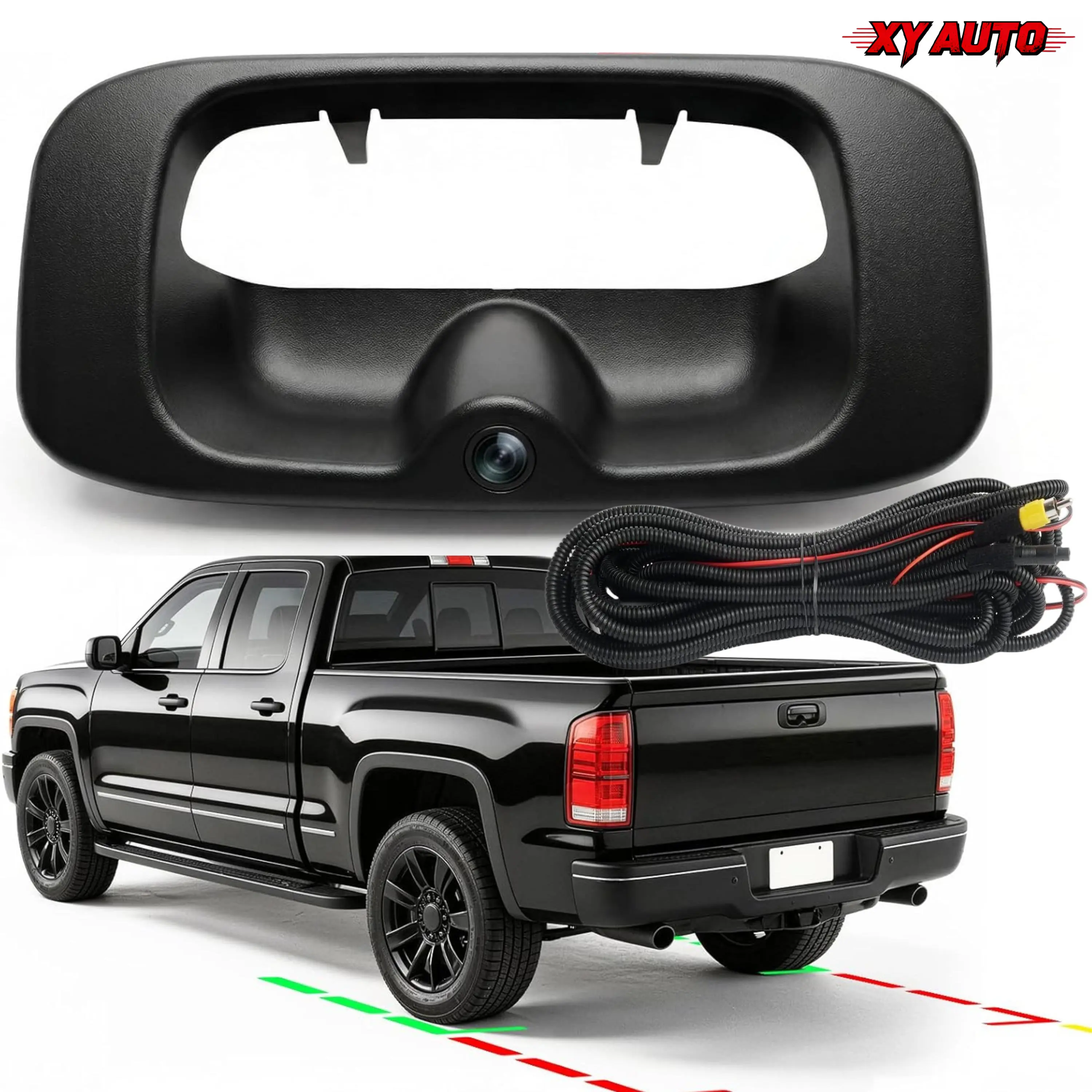 170° Wide Angle IP68 Waterproof Tailgate Rear View Backup Camera, Replacement OEM 15046512 15228539, Compatible with 1999-2006 Chevrolet Silverado GMC Sierra 1500 2500 3500 HD