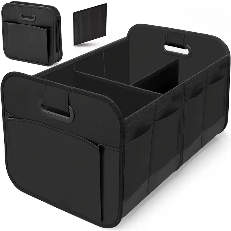 New Foldable Car Luggage Storage Box  Reinforced Handle, Multiple Compartments with Large Capacity, Flip-Top Closure, Suitable for Cars, Suvs, And Small Vans  LDQ Travel Storage Solutions, Stylish Design
