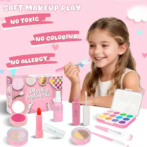 Makeup Kits Play Set, Party Pretend Makeup Toys for Girls Gifts 3+ Years Old (Not Contains Real Cosmetics), Includes Eyeshadow Palette & Blush, Contouring, Brush,Lipstick Toy