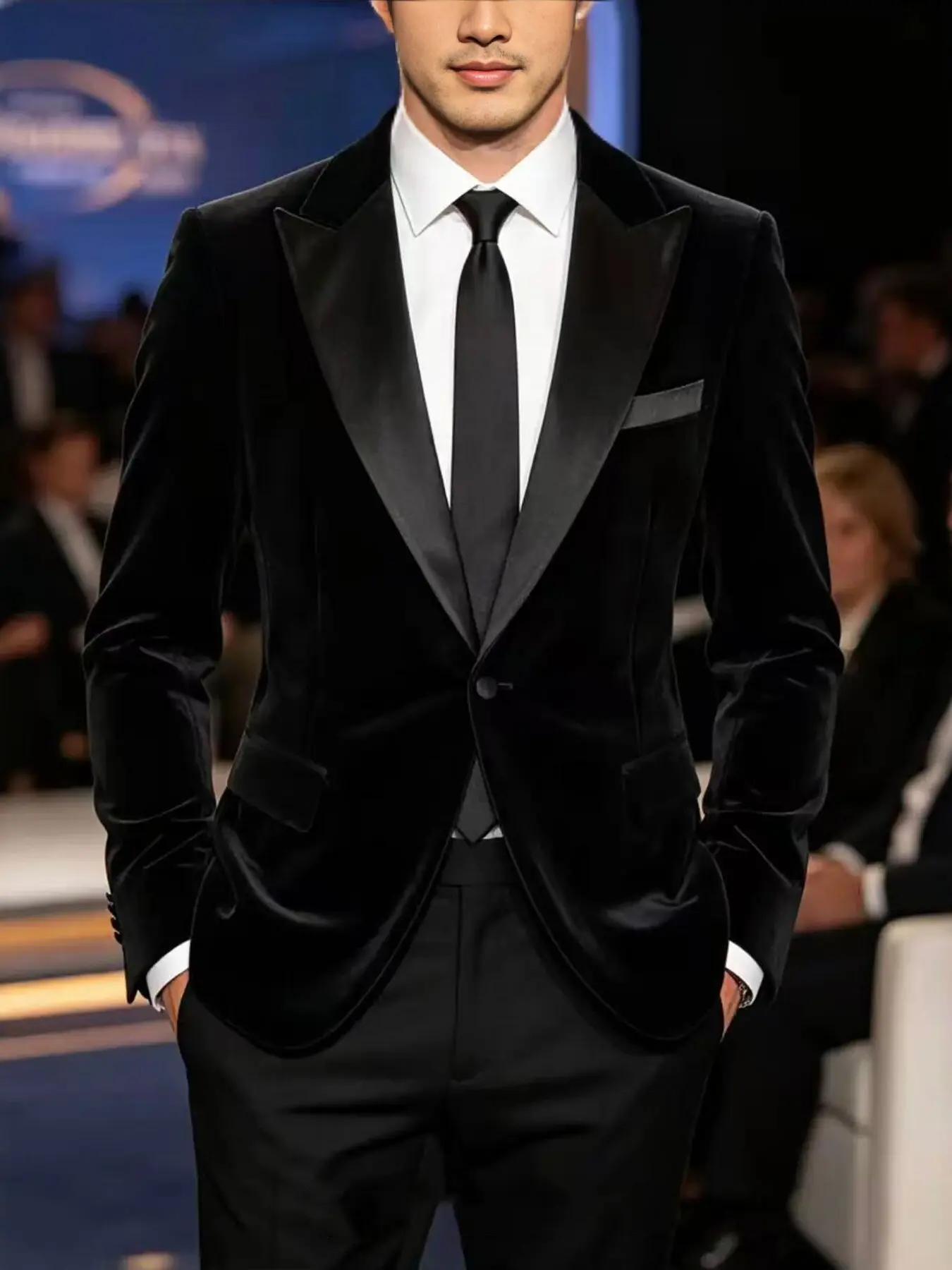 Carpet Style Burgundy Velvet Suit, Men's Luxury Classic Evening Dress, Party Performance High-End Top, Elegant Formal Wear, Long Sleeve