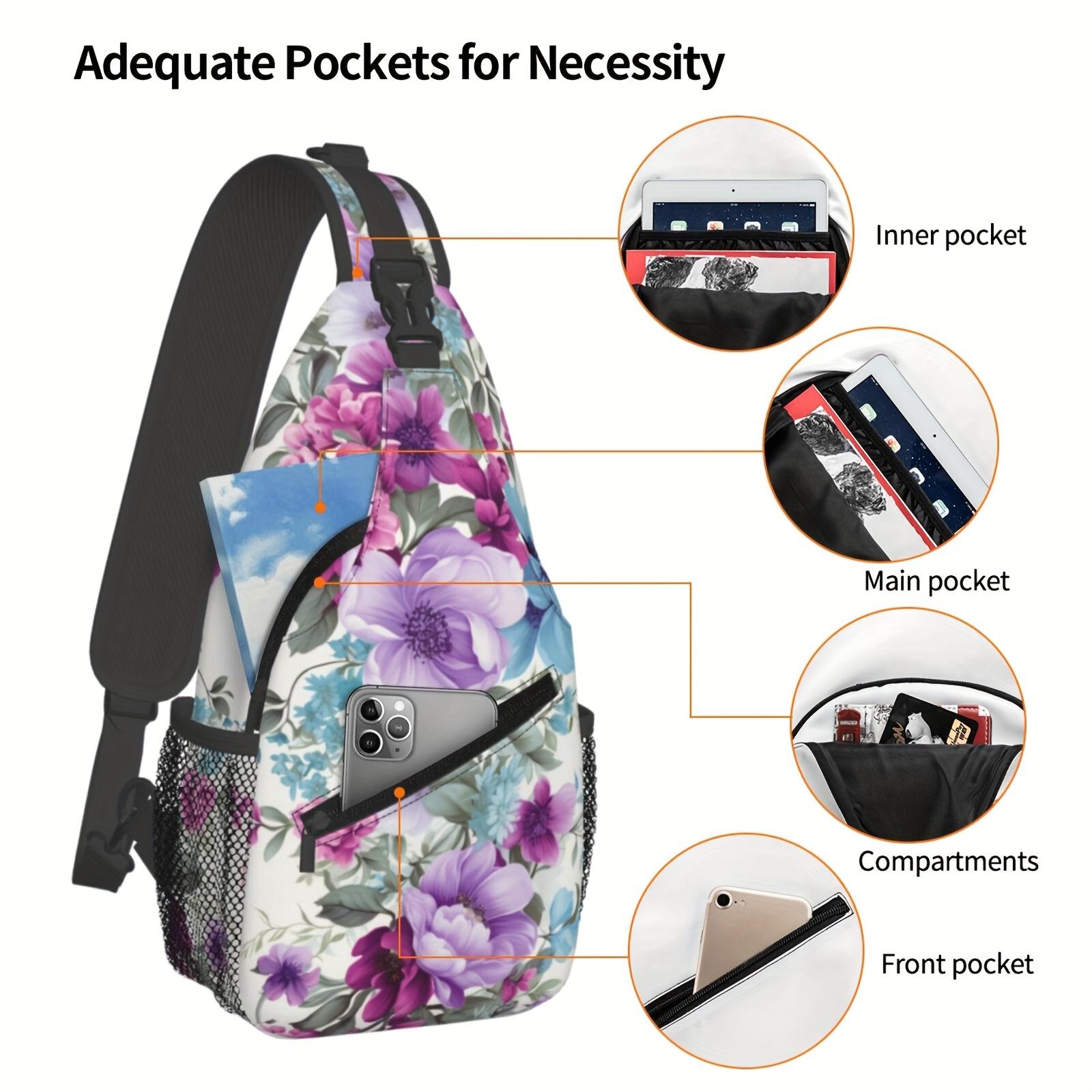 Crossbody Chest  Hiking Blooming Flowers Shoulder  Folding Large Capacity Fashion Durable Can Be Used For Shopping, Work, Leisure Travel Beach  Fishing  Travel Accessories Must Have  For School Back To School Christmas Gifts bag backpack