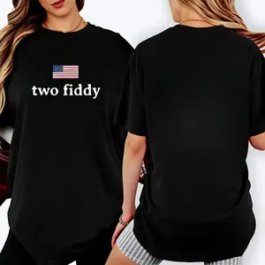 100% Cotton T-Shirts, Men's Two Fiddy Short Sleeve Tee