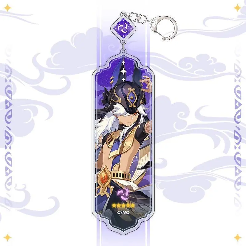 Anime Keychain Furina Hutao Sandrone Mualani Kinich Interlayer Key Chain Accessories Cute Bag Pendant Key Ring for Fans Gift