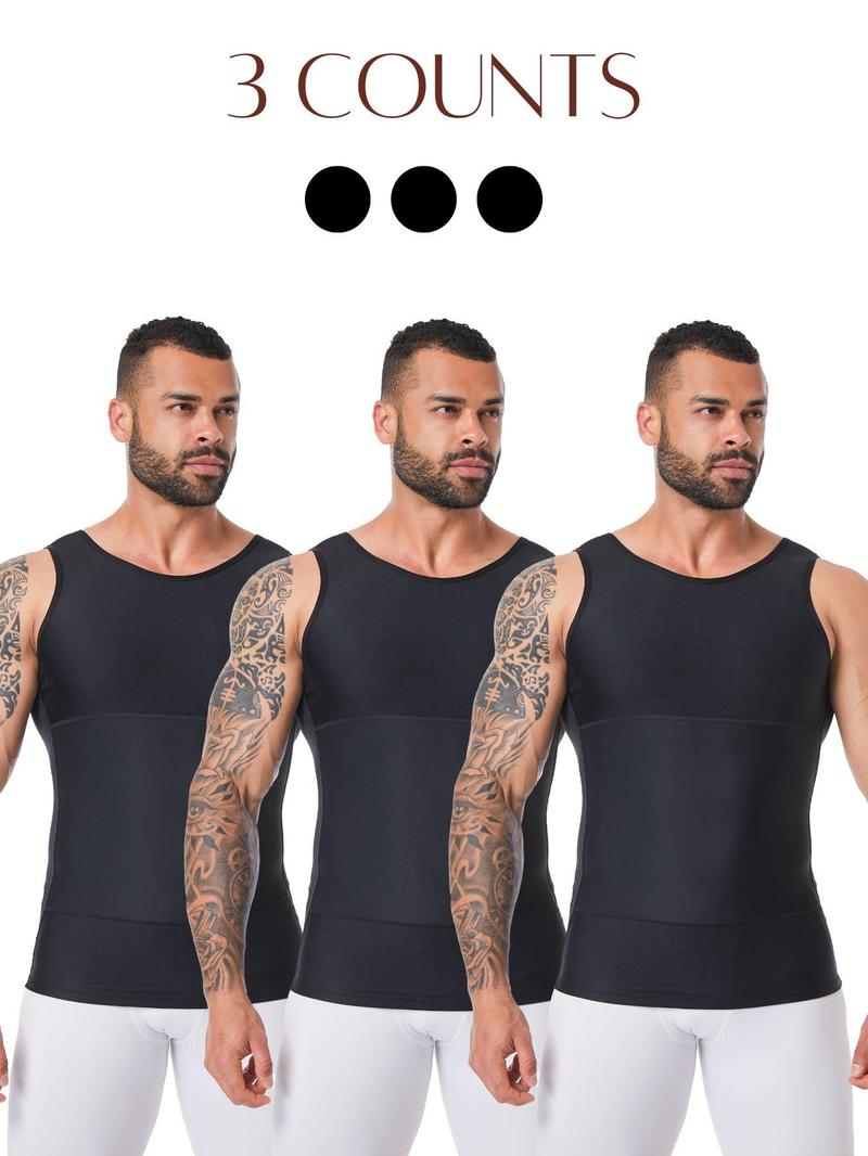 Men's Waist-Compression Tank Top, High Stretch Seamless Shapewear Top, Tummy Control Shaper for Men, Casual Comfy Men's Workout Shapewear for All Seasons, Waist Trainer Vest