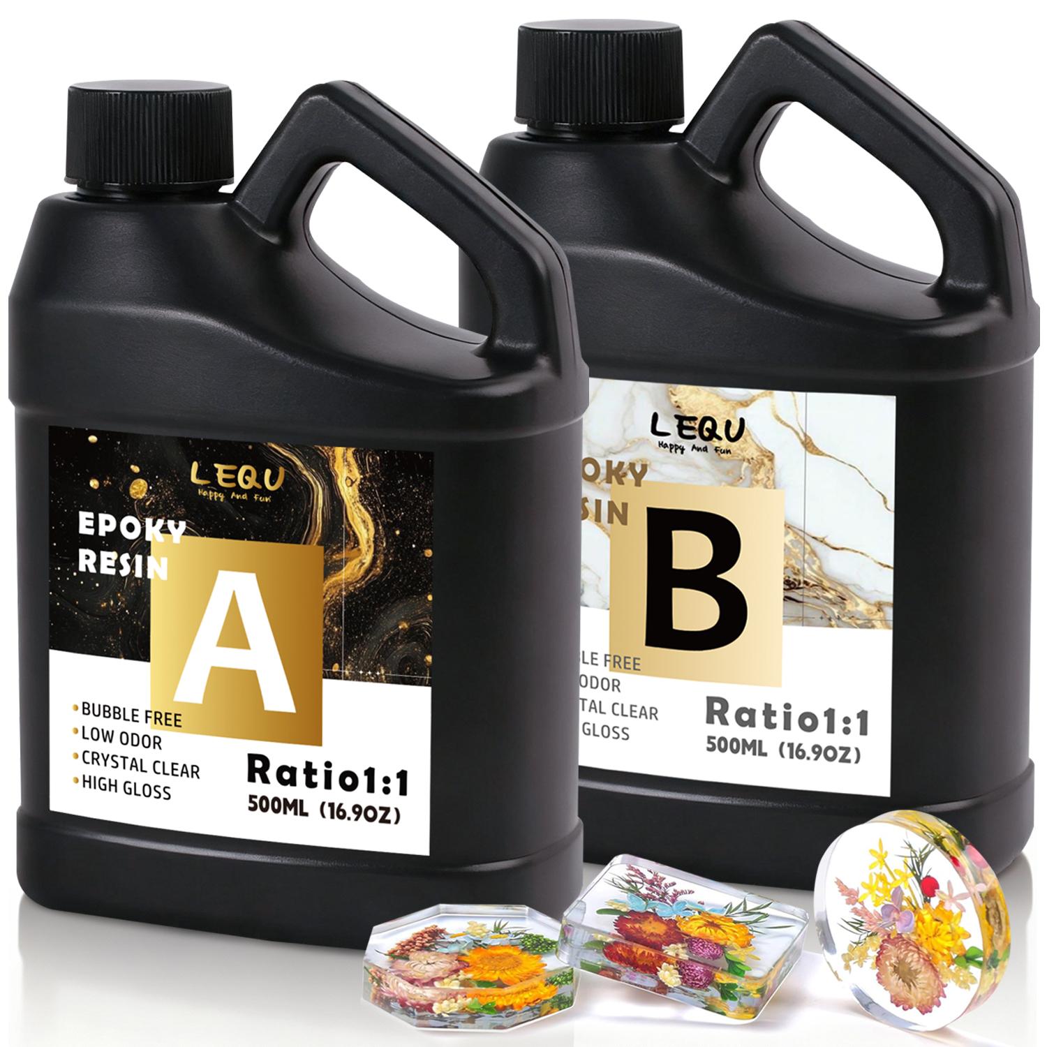 LEQUCountertop Epoxy Resin Kit, clear countertop epoxy resin, self-leveling and bubble-free. This resin kit is suitable for both coating and casting applications, and is ideal for arts and crafts, DIY projects, woodworking, mugs, jewelry making, molds, ba