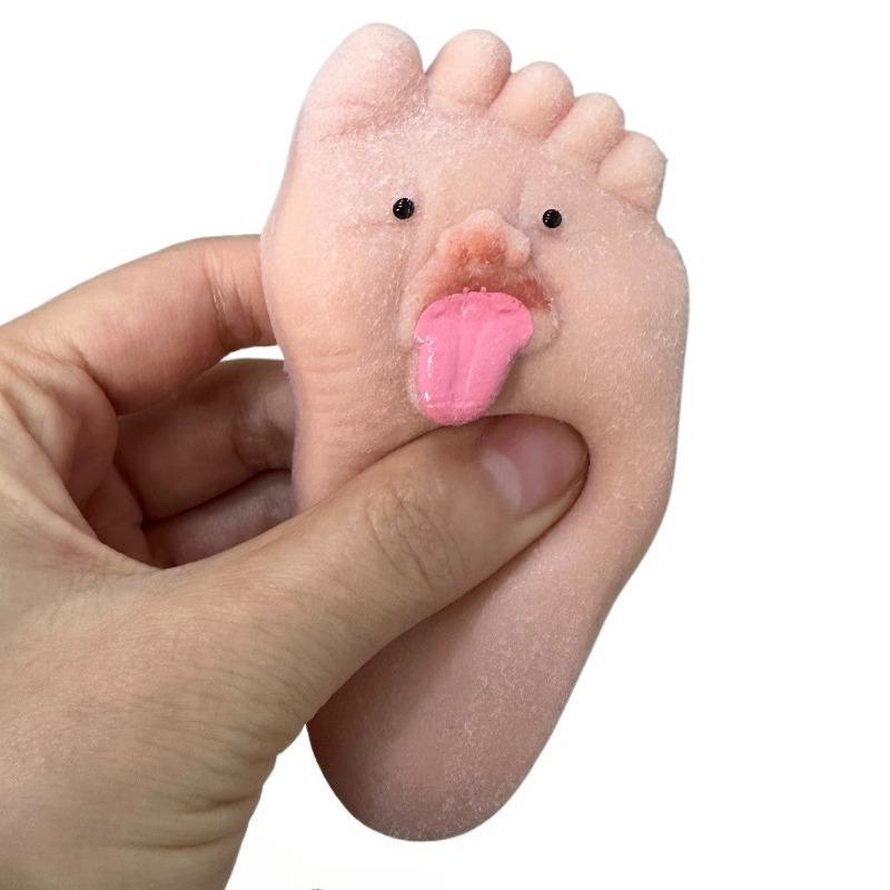Funny Tongue Sticking Big Feet Squeeze Toys Novel Soft Silicone Fidget Toy Soft Slow Rebound Fun Expression Toy Weird Gifts