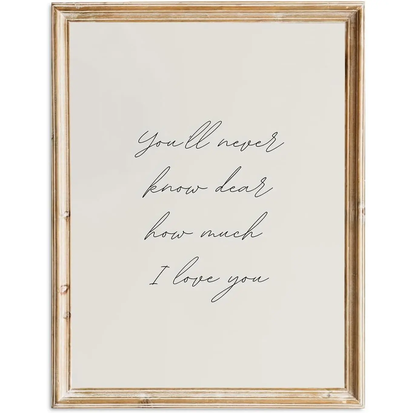 Vintage Nursery Wall Art Farmhouse Kid's Room Decor Print Vintage Baby Love Quote Poster Baby Girl & Boy Nursery Wall Decor Toddler Room Bedroom Playroom Poster Neutral Color Beige, 12"x16" Unframed