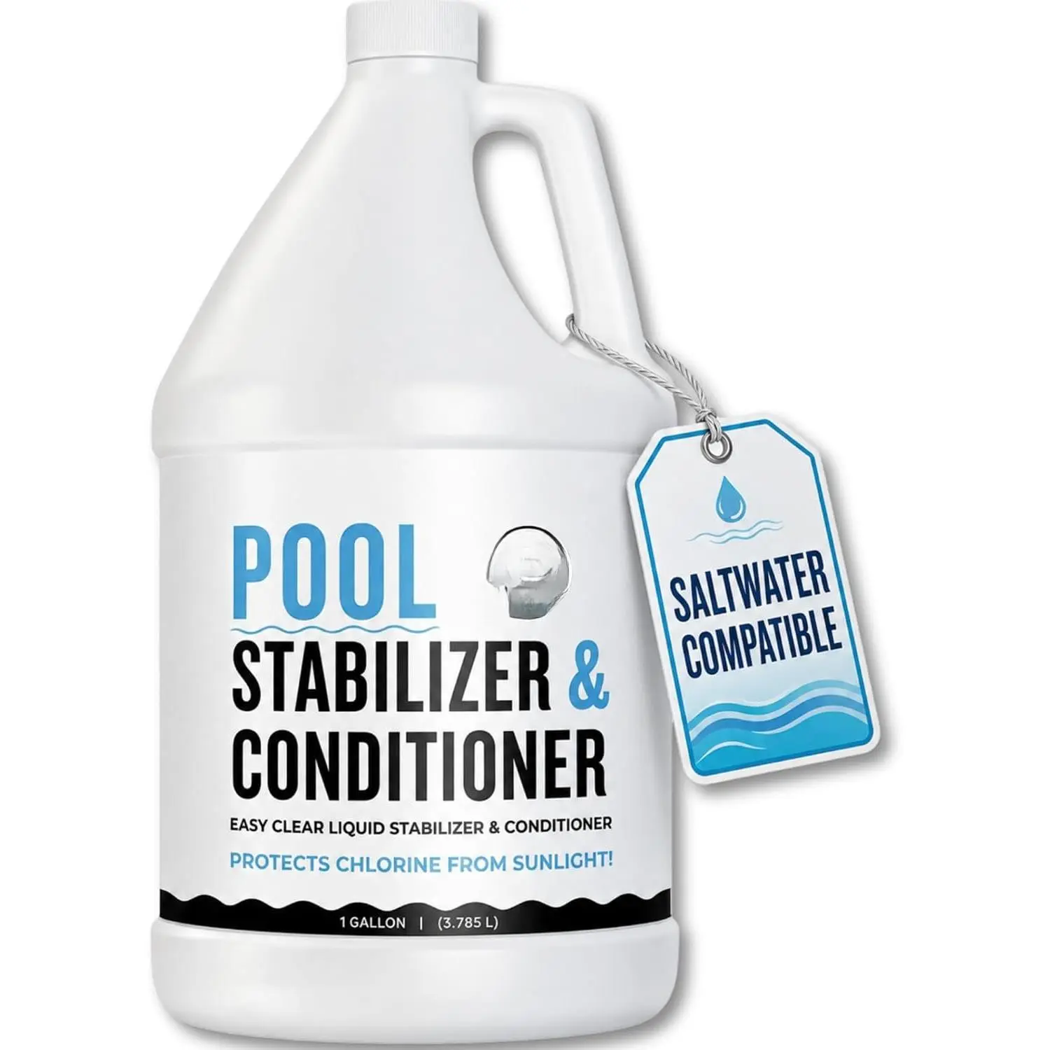 Cyanuric Acid Pool Stabilizer & Pool Conditioner, 1 Gallon | Liquid Chlorine Stabilizer for Pool , Pool Stabilizer for Chlorine Pool, Saltwater, Inground & Above Ground