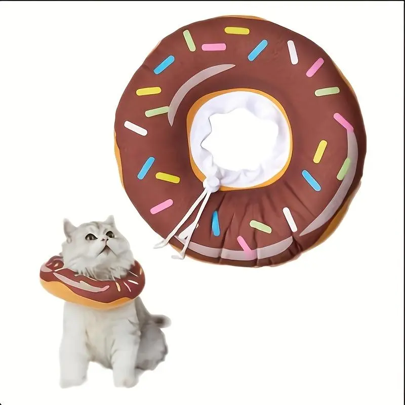 Donut-Shaped Soft Elizabeth Neck Collar for Cats - Post-Surgical Recovery, Adjustable for Small/Medium-Large Cats, Prevents Licking, Helps Recovery