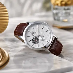 ORIENT2025 Men's Mechanical Lion Watch with Brown Leather Strap High-Quality Automatic Movement Hot-Selling Model for Casual & Formal Wear