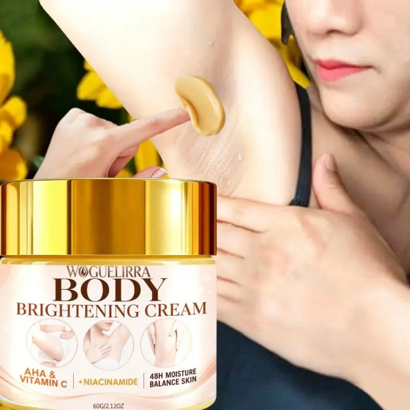 1pc Brighten Cream for Underarms and Private Areas, Body Care, Daily Body Cream, Hydrating Body Creams, Moisturizing and Whitening, Reduces Dark Spots, Vitamin C and Niacinamide, Korean Skincare