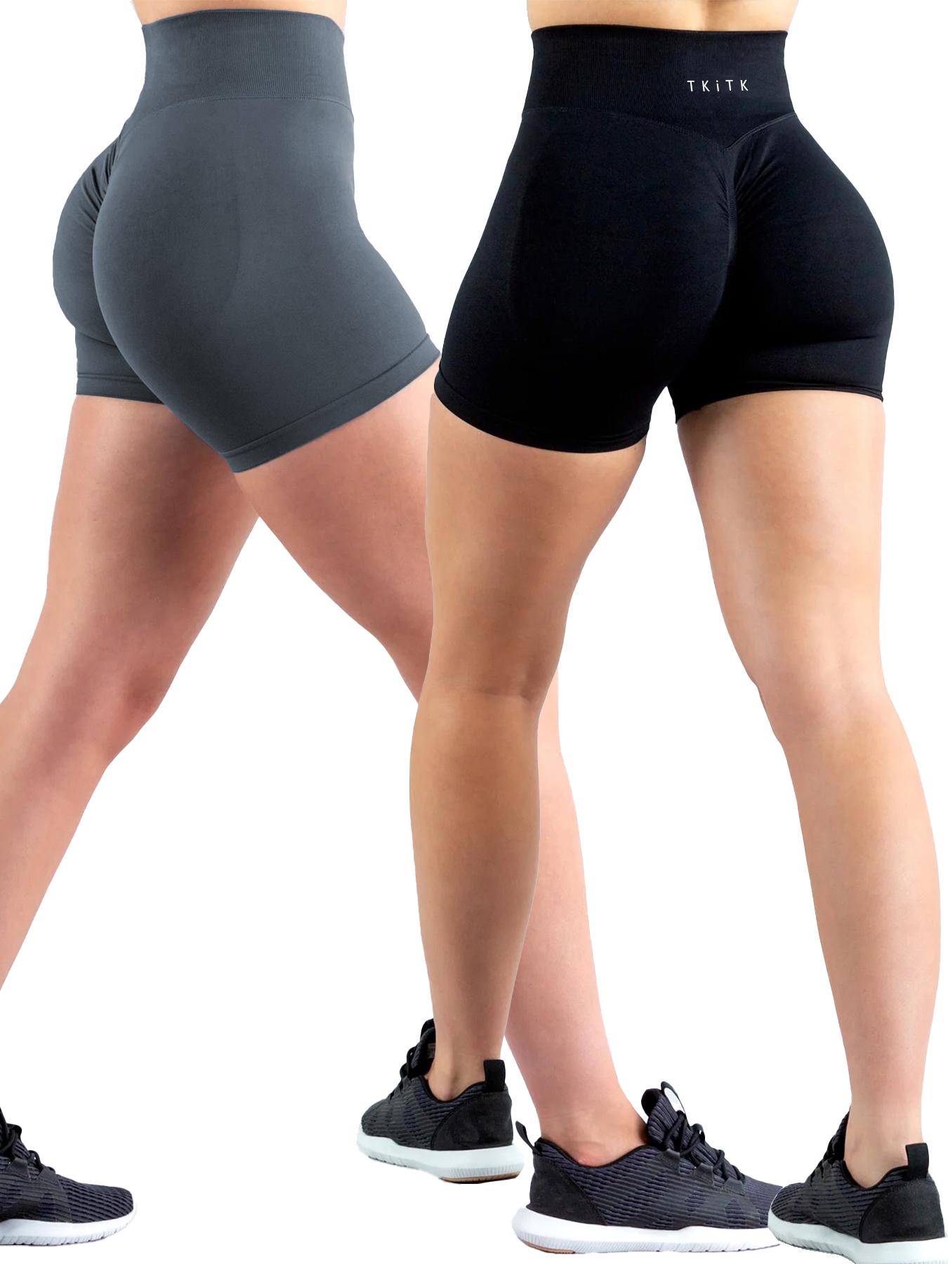 Women's Solid Ruched Seamless Sports Shorts, Breathable Comfortable High Stretch Yoga Shorts, Ladies Sportswear for Indoor Outdoor Wear Workout Clothes