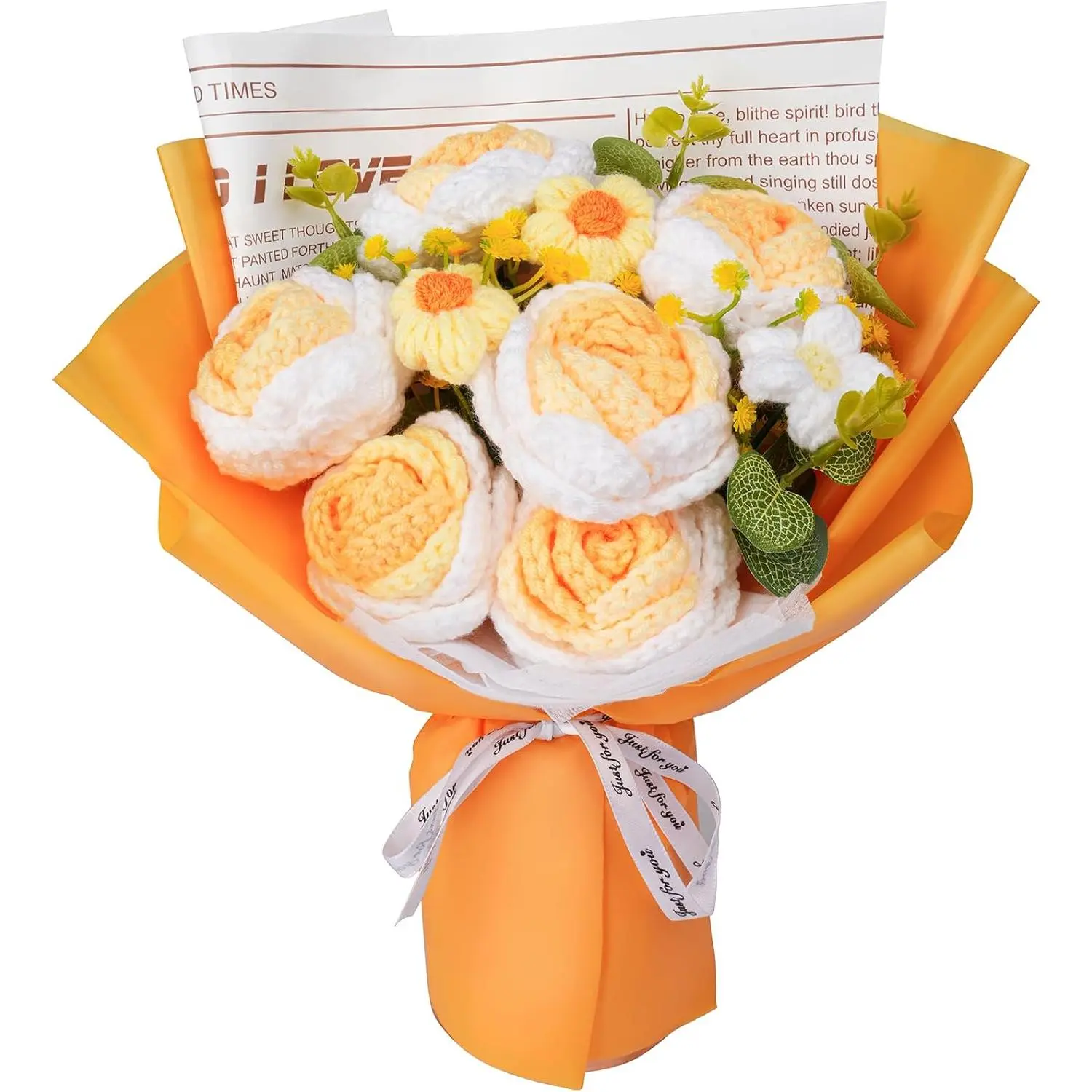 Flower Bouquet, Knitted Flowers Rose for Lover,,, Yarn Bouquet As a Gift for Fathers Day, Wedding, Birthday, Anniversary, Graduation