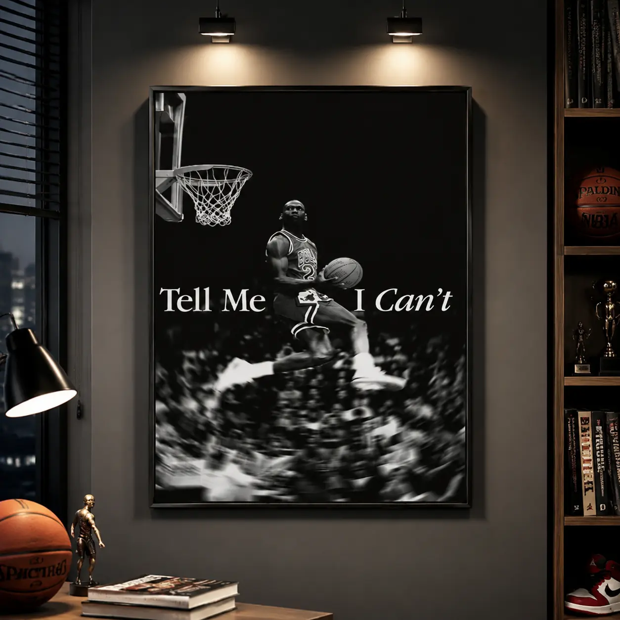 Michael Jordan Dunk Poster, Motivational Quote Print, Basketball Wall Art michael jordan poster dunk highlight poster basketball player poster basketball fan poster basketball fan gift quote poster quote wall art sports themed room decor