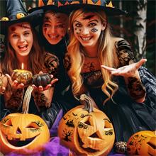 24-Pack Half Sleeve Temporary Tattoos for Adults - Realistic 3D Lion, Eagle, Skull, Jesus & Greek God Designs |   Waterproof Forearm Body Stickers for Men & Women (Gothic Style, Long Lasting)