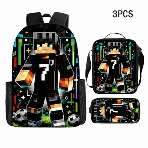 This set of 3 cyberpunk-style backpacks features a pixelated, blocky athlete theme, perfect for daily commutes, school, and travel. High-definition printing ensures durability.