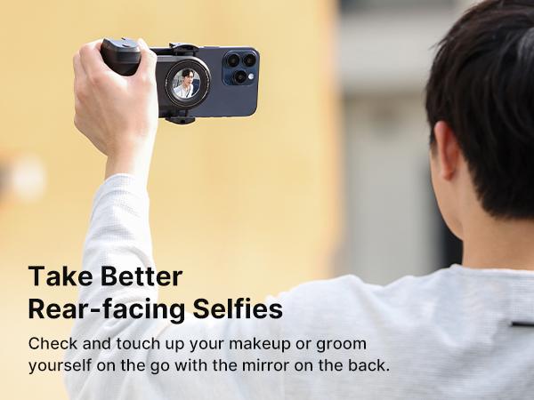 ULANZI Phone Camera Grip MA35, 2-in-1 Magnetic & Phone Clip Camera Grip Handle Holder with Detachable Remote Shutter with Cold Shoe Adapter for iPhone Samsung Smartphone, Vlog Selfie